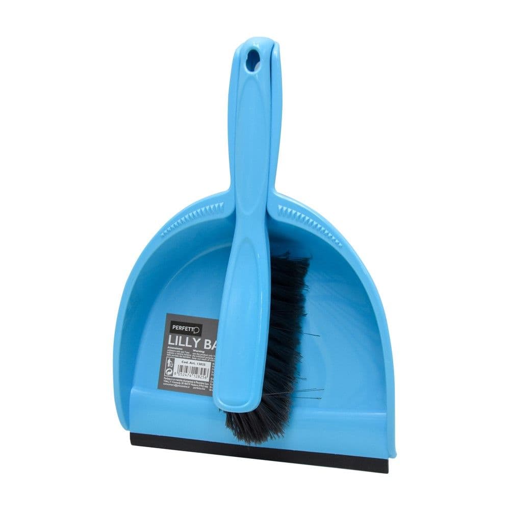 Set me furçë pastrimi dhe kaci, Perfetto, plastikë, 35x22 cm, blu, 1 copë