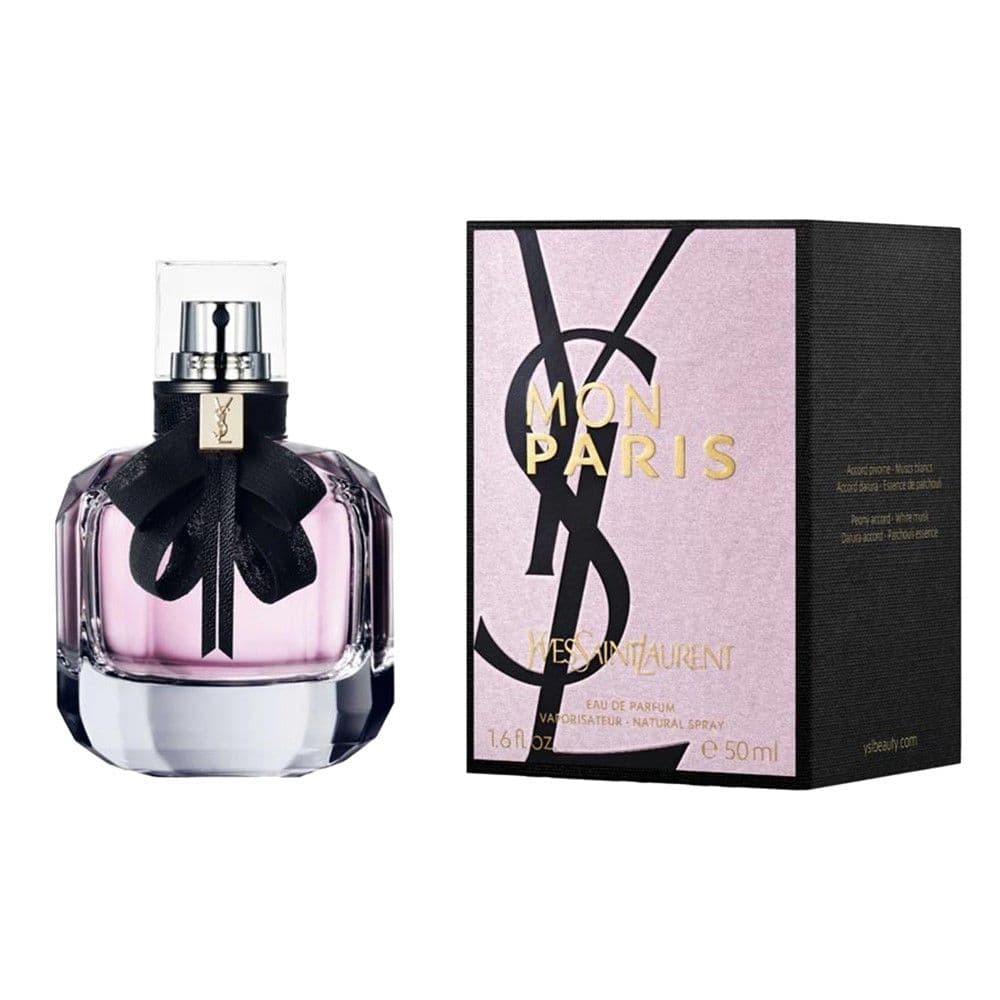 Parfum për femra, Mon Paris, Yves Saint Laurent, EDP, qelq, 50 ml, rozë dhe e zezë, 1 copë
