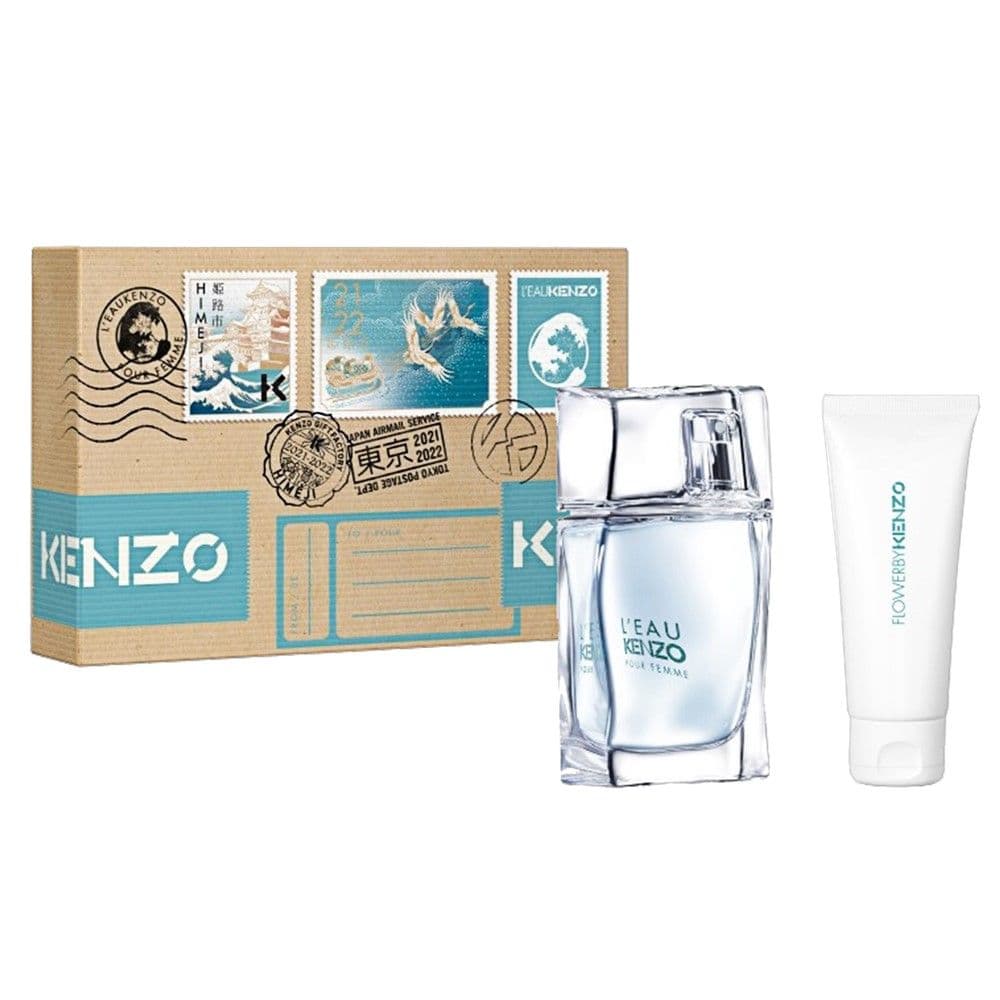 Set parfum dhe locion për trupin për femra, L'Eau Par Kenzo Femme, Kenzo, qelq dhe plastikë, 30+30 ml, blu, 2 copë, 1 pako