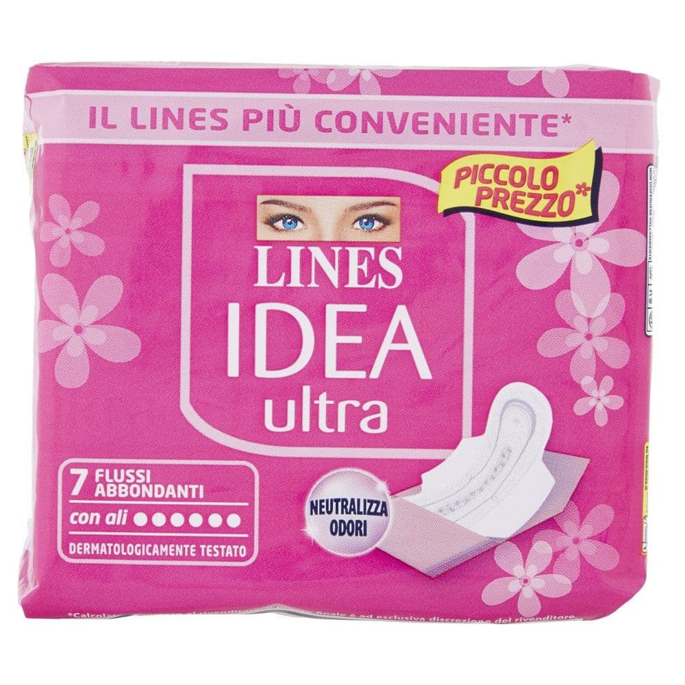 Peceta higjenike, për mbrojtje më të gjatë, rozë, Lines Idea Ultra, 7 copë, 1 pako
