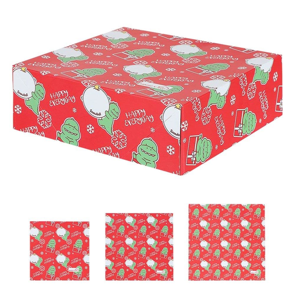 Kuti dhuratash. me dekor Christmas. karton. e kuqe me dizajn, 3 copë, 1 pako