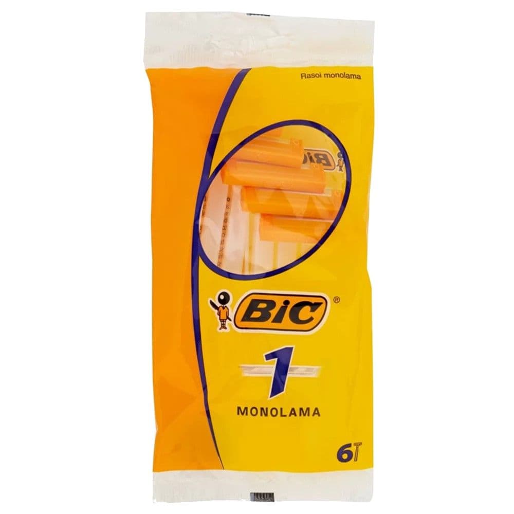 Brisk rroje njëpërdorimësh për meshkuj, Bic, plastikë dhe inoks, 19.6x10.6x3.6 cm, portokalli, 6 copë
