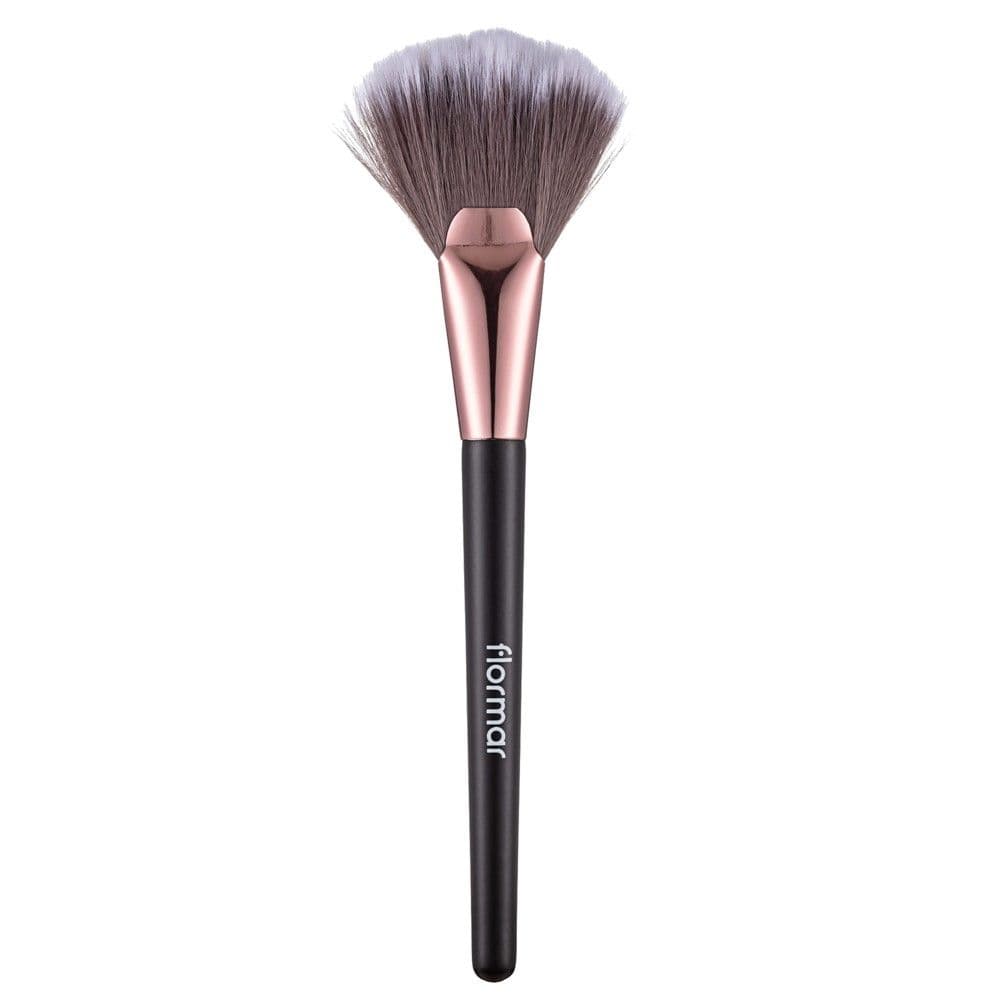 Furçë profesionale për make-up, Flormar, plastikë dhe najlon, 17 cm, e zezë dhe rozë, 1 copë