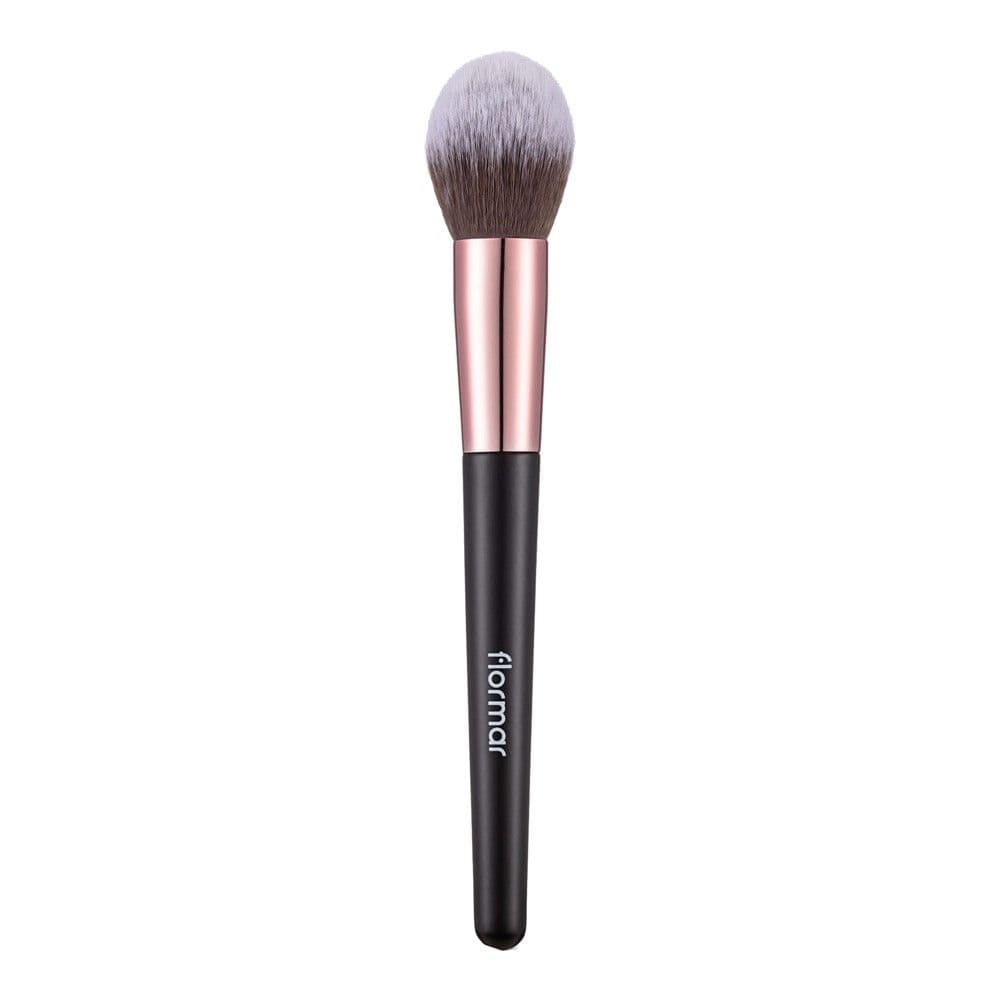 Furçë profesionale për aplikimin e blush-it, Flormar, plastikë dhe najlon, 17 cm, e zezë dhe rozë, 1 copë