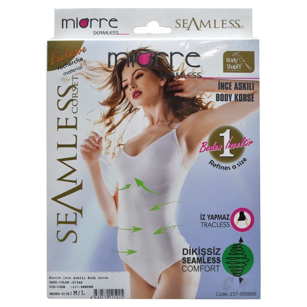 Korse body për femra, Miorre, 90% poliamid 10% elastan, M/L, e zezë, 1 copë