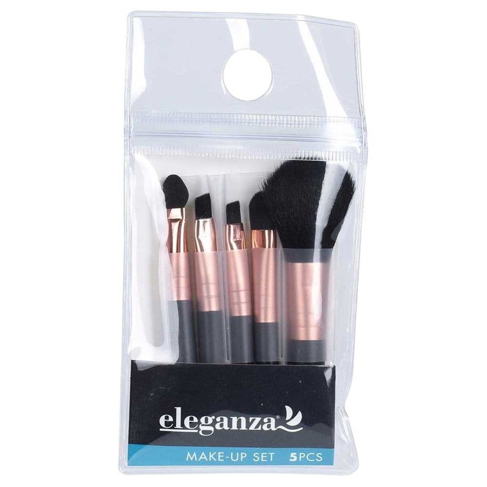 Set furçash për grimin e fytyrës dhe syve, 8 cm, 5 copë, e zezë