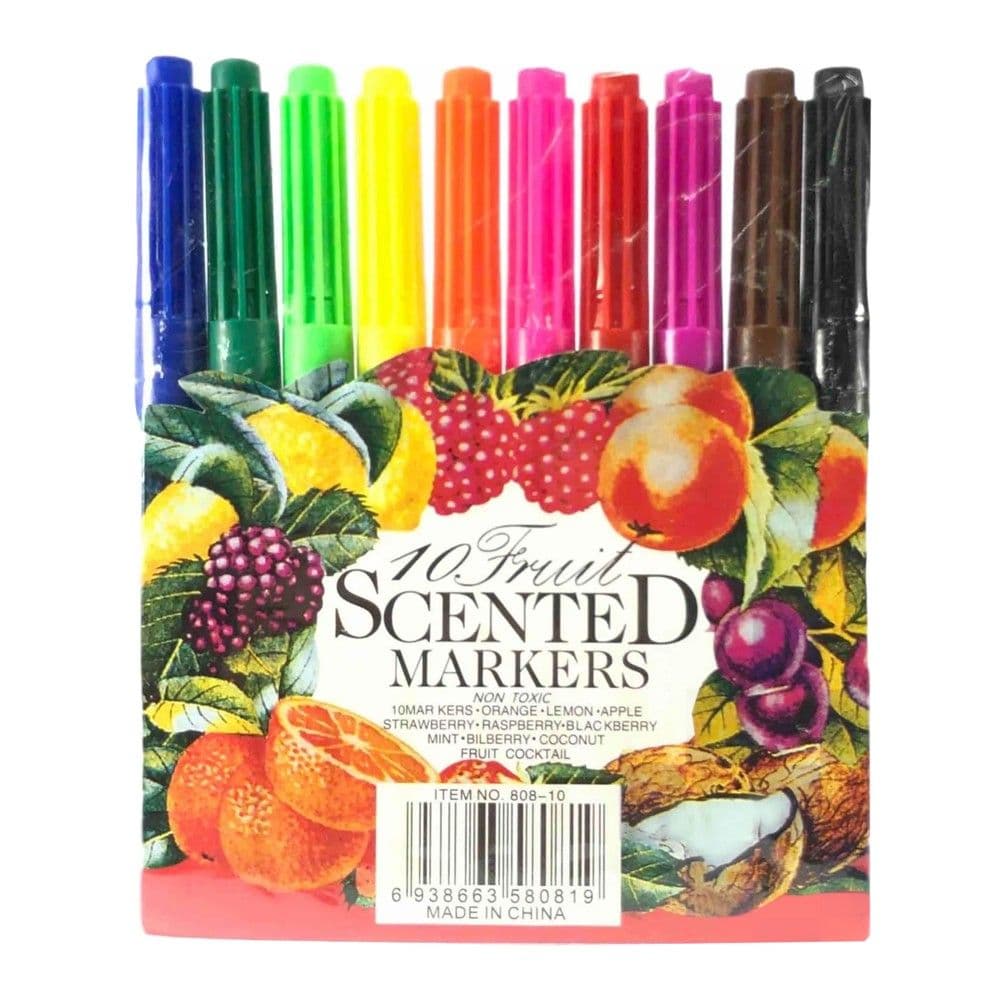 Markera me ngjyra për fëmijë, me aromë frutash, plastikë, 14 cm, mikse, 10 copë