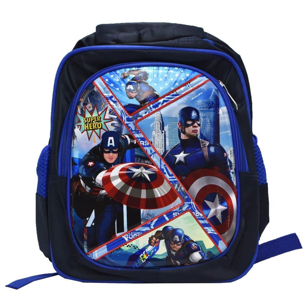 Çantë kopshti për fëmijë, Captain America, poliestër, 35x22 cm, blu, 1 copë