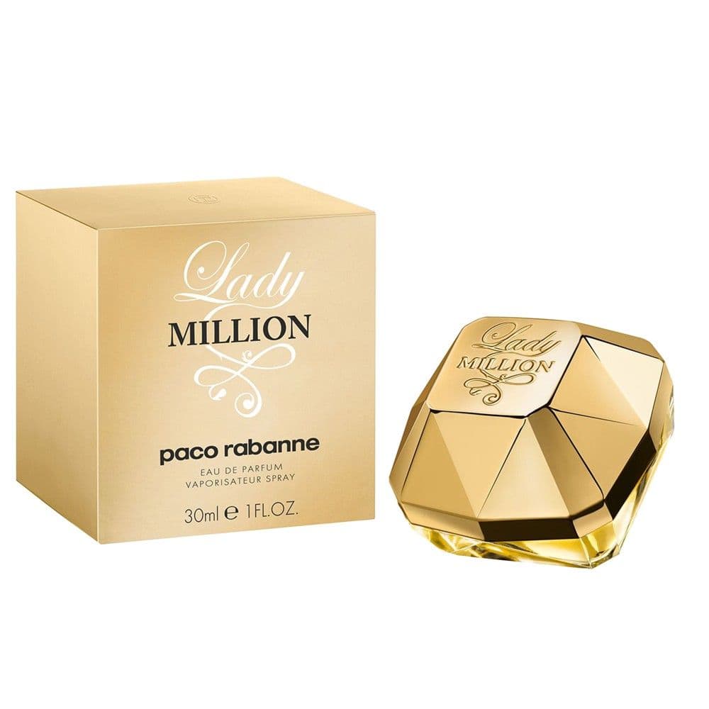 Parfum per femra, Paco Rabanne, Lady Million, EDP, 30 ml, qelq dhe metal, floriri, 1 copë
