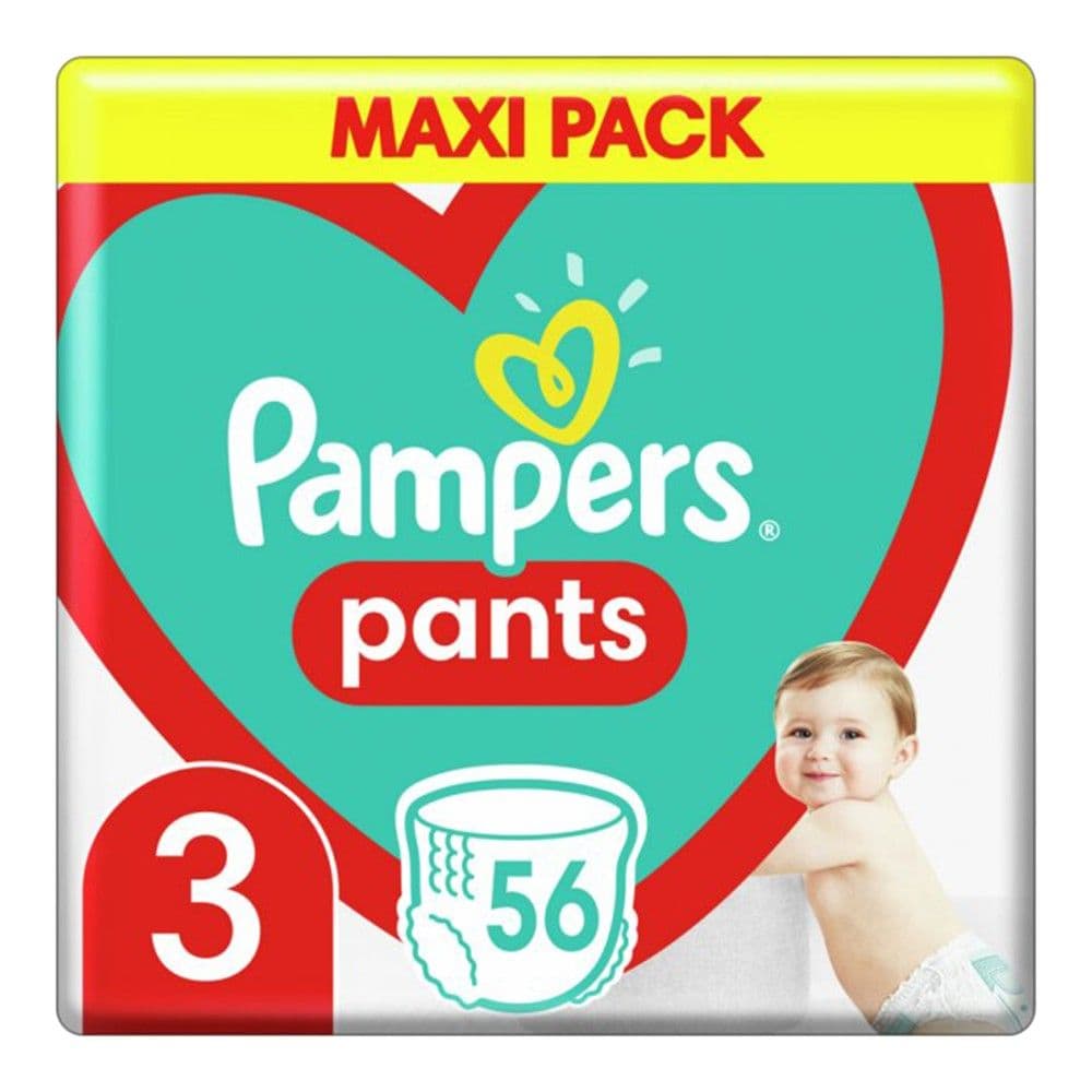 Pelena në formë mbathjesh pa ngjitës, për bebe, 6-11 kg, Pampers Baby Pants, 56 copë
