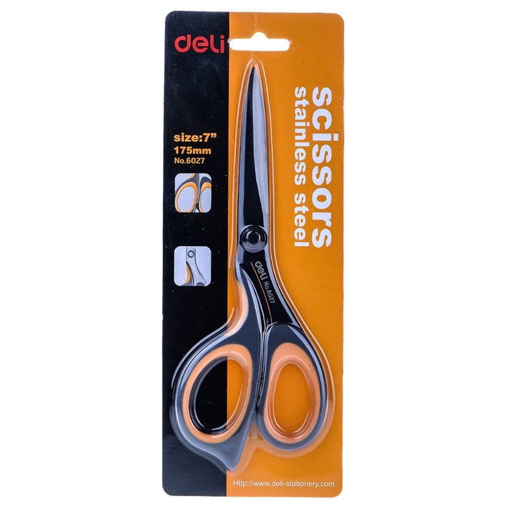 Gërshërë, Expert, Deli, inoks, plastikë dhe gomë, 16.5x6.3x1 cm, e zezë, e verdhë dhe gri, 1 copë