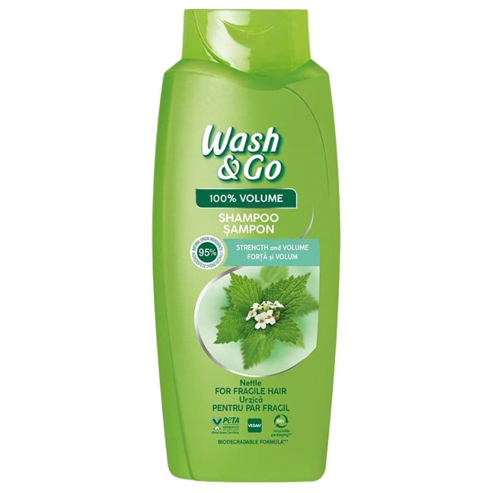 Shampo flokësh për volum, me efekt forcues, Wash & Go, plastikë, 360 ml, e gjelbër, 1 copë