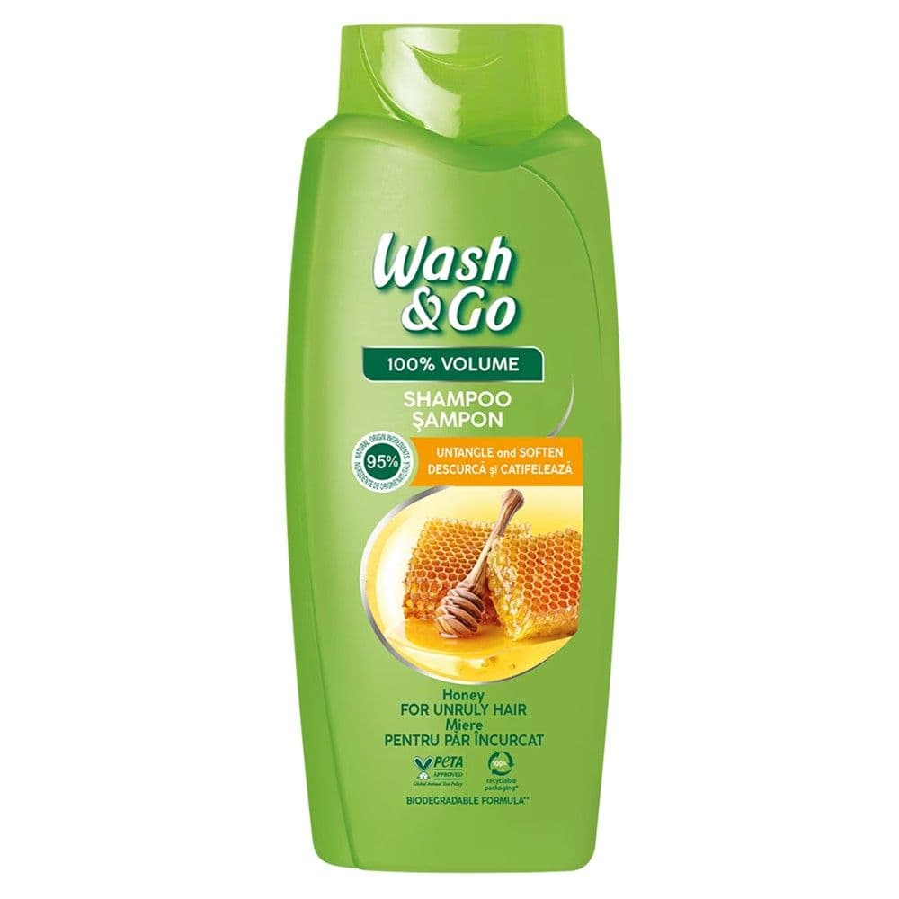Shampo flokësh për volum, me efekt zbutës, Wash & Go, plastikë, 675 ml, e gjelbër, 1 copë