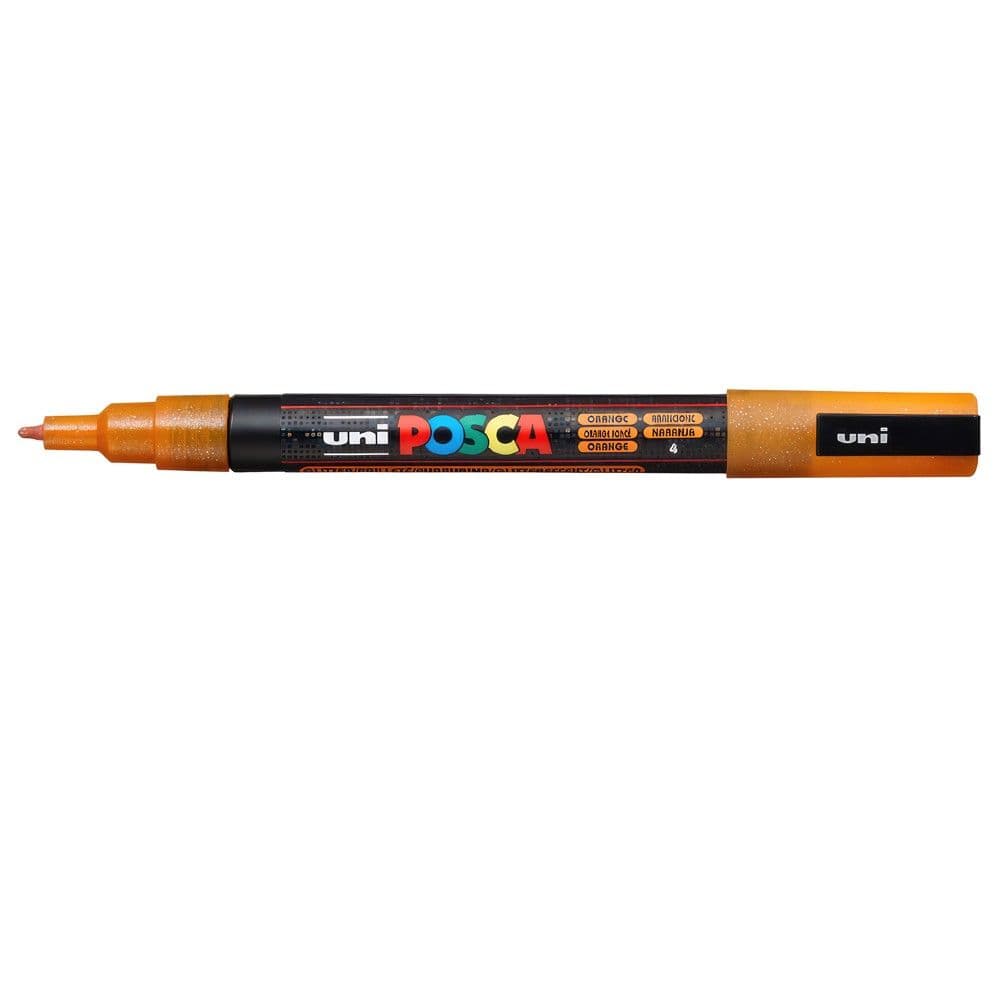 Marker me bazë uji, UNI POSCA, PC-3M, 0.9-1.3mm, Glitter orange, 1 copë