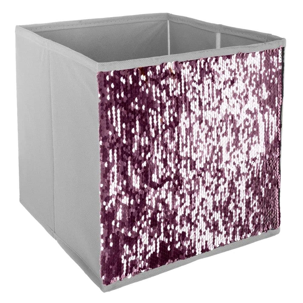 Kuti magazinimi, polipropilen dhe karton, 24x23x24 cm, roz dhe e bardhe, 1 cope
