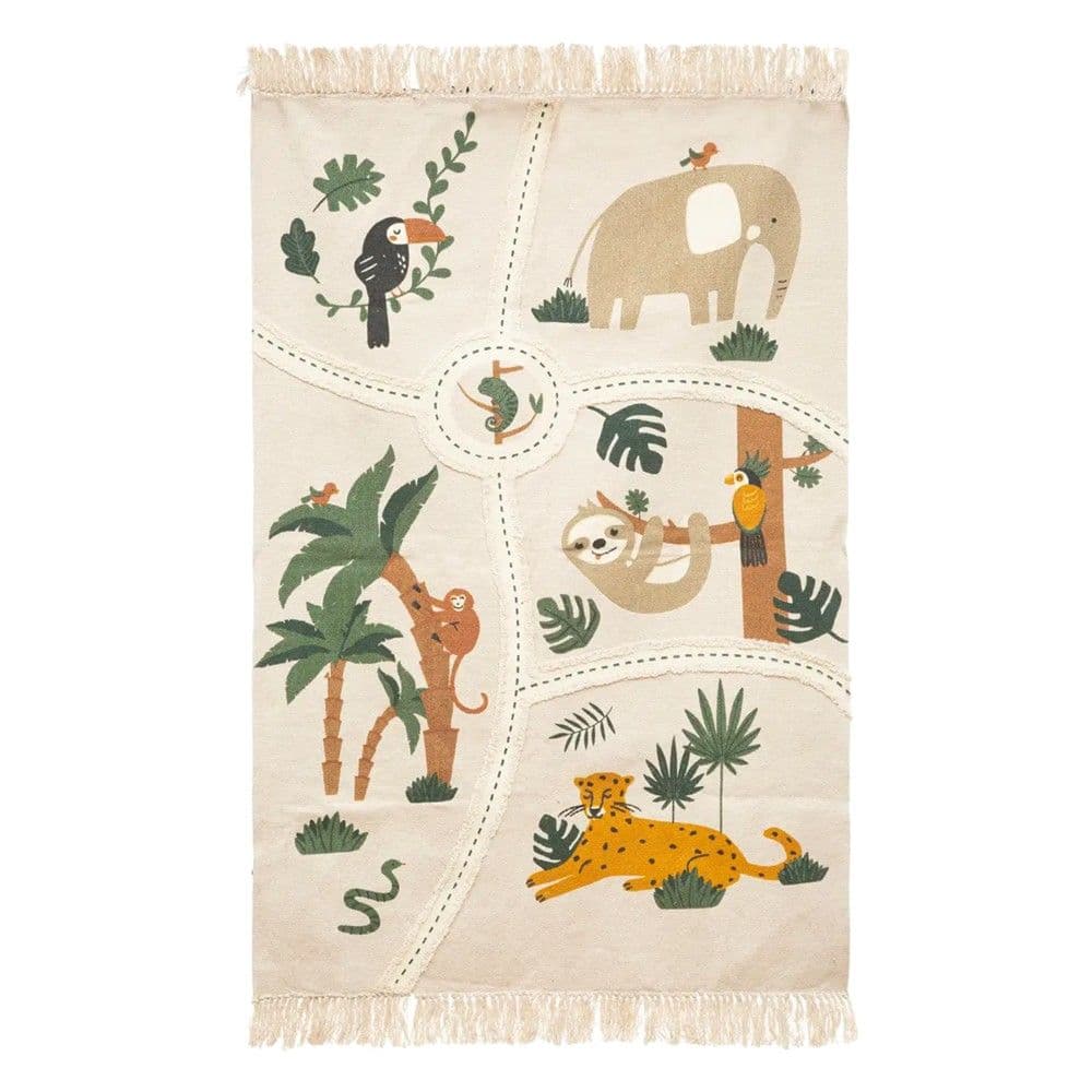 Tapet për dhomë fëmijësh, Jungle, pambuk, 100x150 cm, mikse, 1 copë