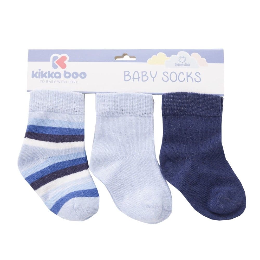 Corape për fëmijë, Kikka boo, pambuk, 2-3 vjec, blu, 3 palë