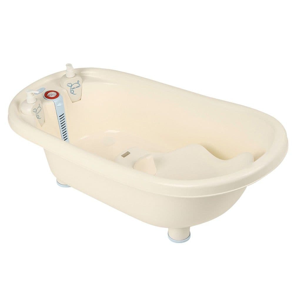 Vaskë për bebe, Kikka Boo, me termometer, 90x45x32cm, e bardhë dhe blu, 1 copë