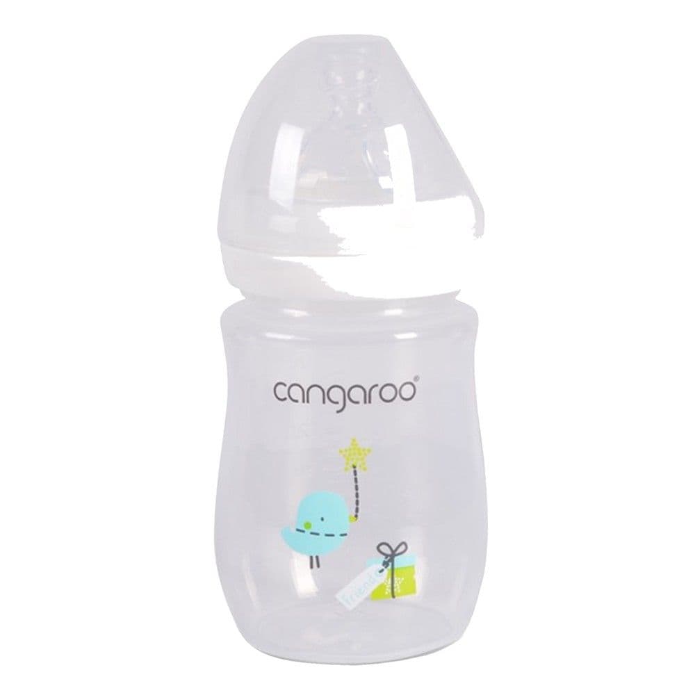 Shishe biberon për bebe, Cangaroo, Birdy, 160 ml, 0 muajsh +, anti colic, e bardhë, 1 copë