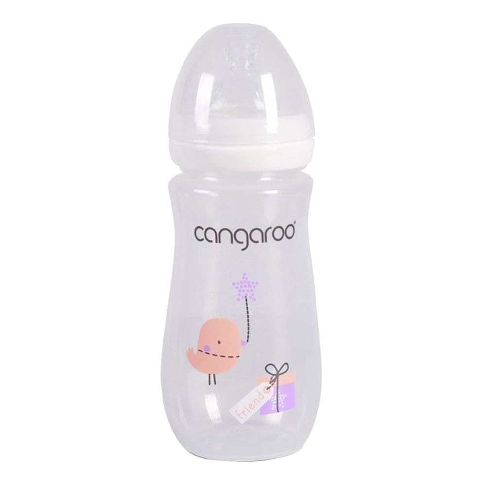 Shishe biberon për bebe, Cangaroo, Birdy, 300 ml, 3 muajsh +, anti colic, e bardhë, 1 copë
