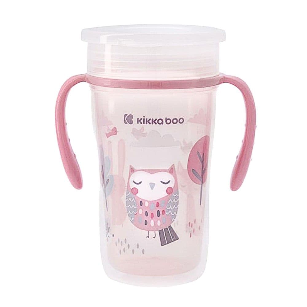 Gotë për fëmijë, Kikka Boo, me doreza, 360°, 300 ml, rozë, 12 muajsh +, 1 copë