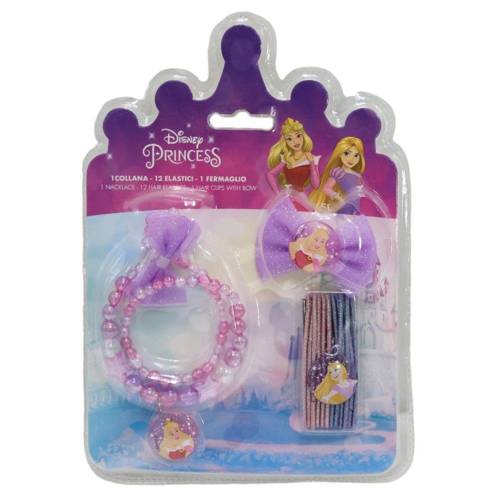 Set aksesorë flokësh dhe varëse, Princess, lejla, 1 pako
