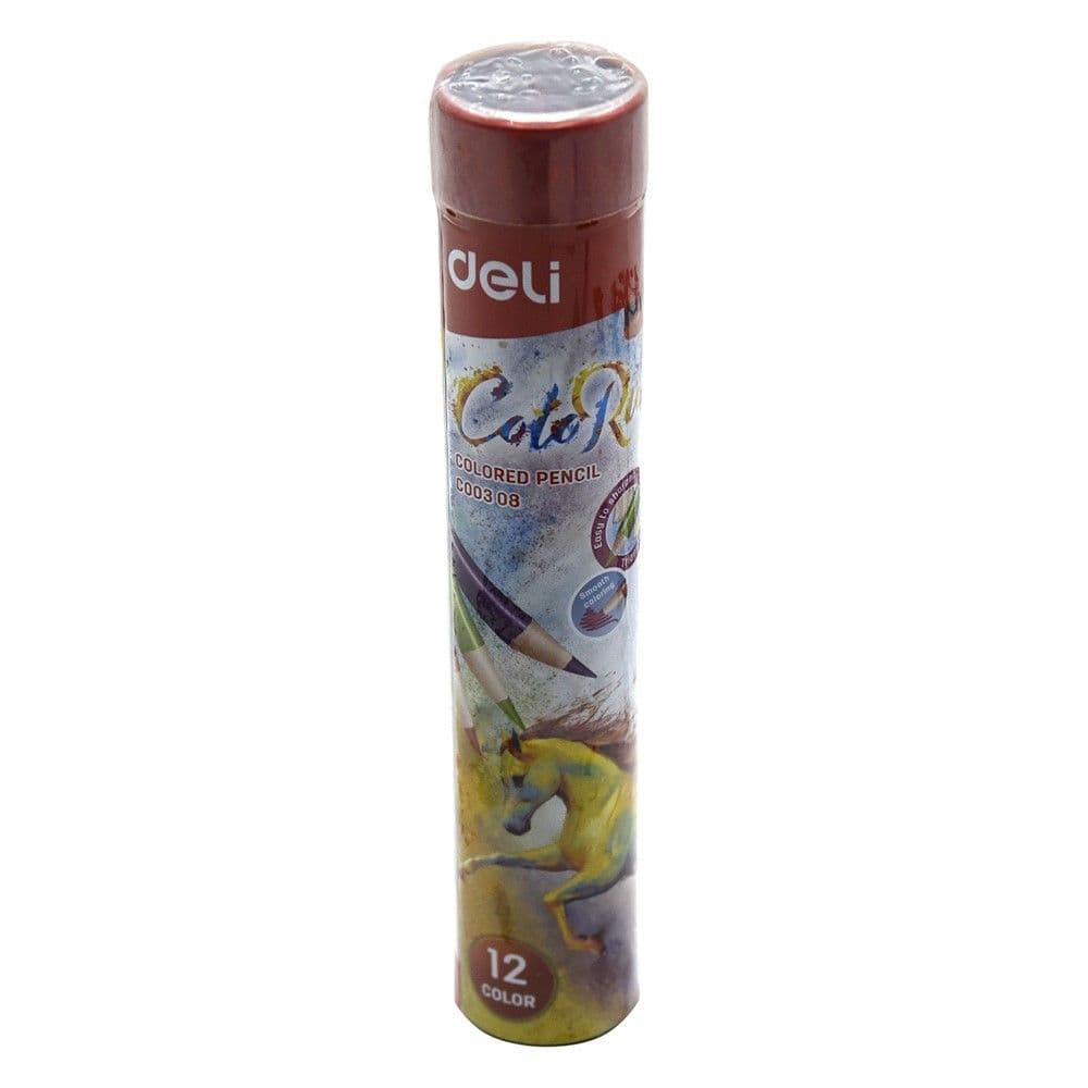 Lapsa me ngjyra për fëmijë, ColoRun, Deli, dru, 19x3x3 cm, mikse, 12 copë
