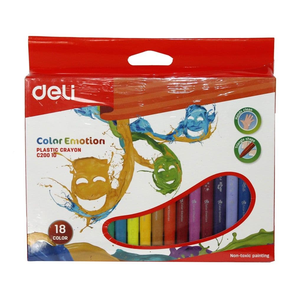 Bojëra pastel për fëmijë, Color Emotion, Deli, dyllë, 16x18x0.6 cm, mikse, 18 copë
