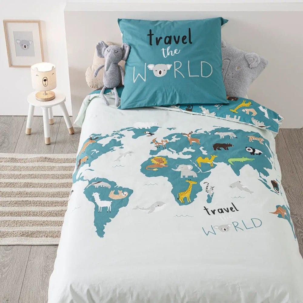Set carcaf për fëmijë, World, 140x200 cm, mikse, 1 copë