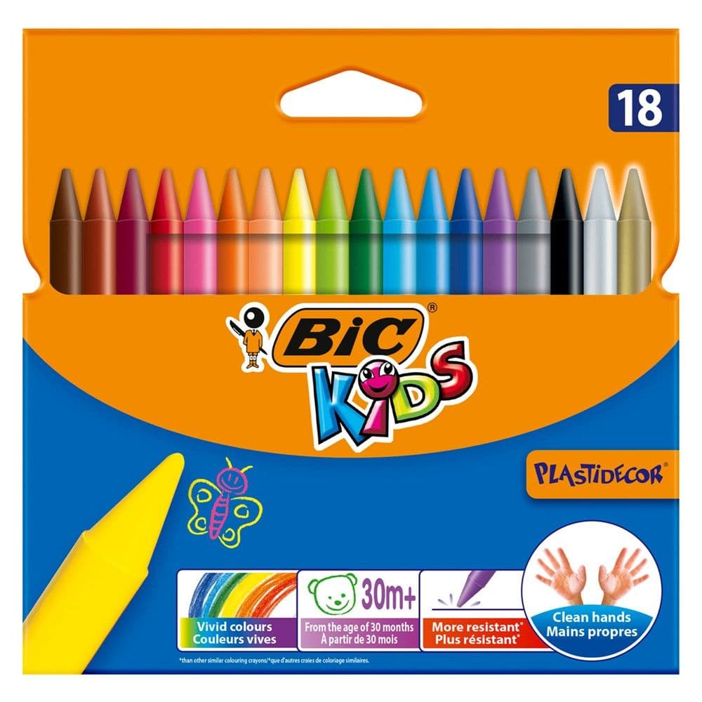 Bojëra pastel për fëmijë, PlastiDecor, Deli, dyllë, 16x15.6x1 cm, mikse, 18 copë