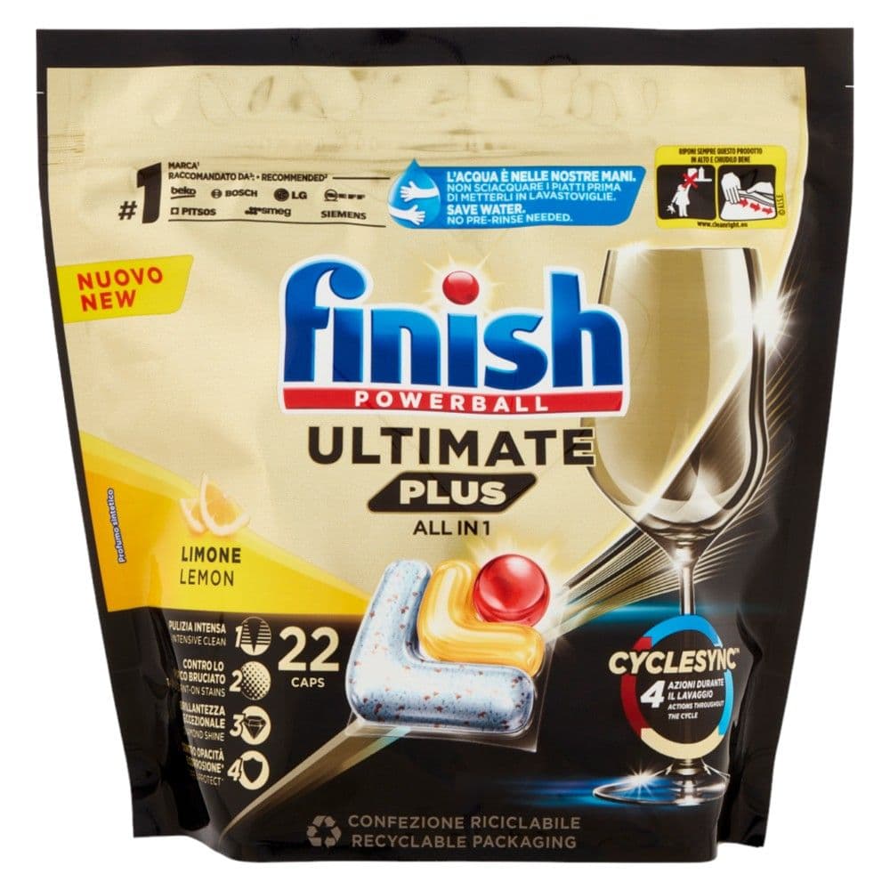 Kapsula per lavastovilje, Finish, Ultimate plus, all in 1, 22 kapsula, 1 pako