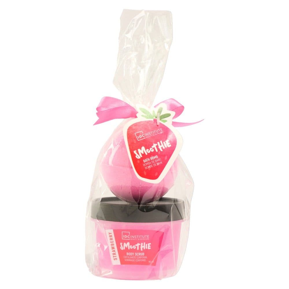 Set dushi, IDC, scrub&bombs, mini smothie, 95 ml+100 gr, strawberry, 1 cope