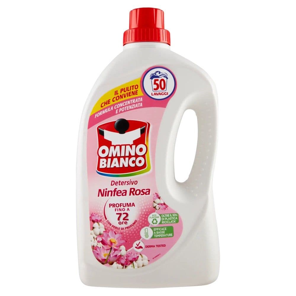 Detergjent likuid, Omino Bianco, Ninfea Rosa, 2 lt, 1 cope