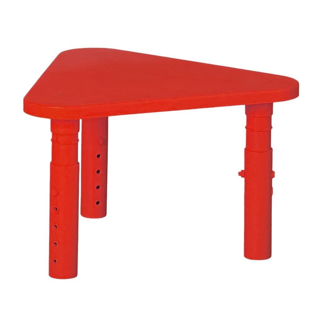 Tavoline per femije, trekendesh, e kuqe, 66x66x39-59.5 cm, polipropilen, 1 cope