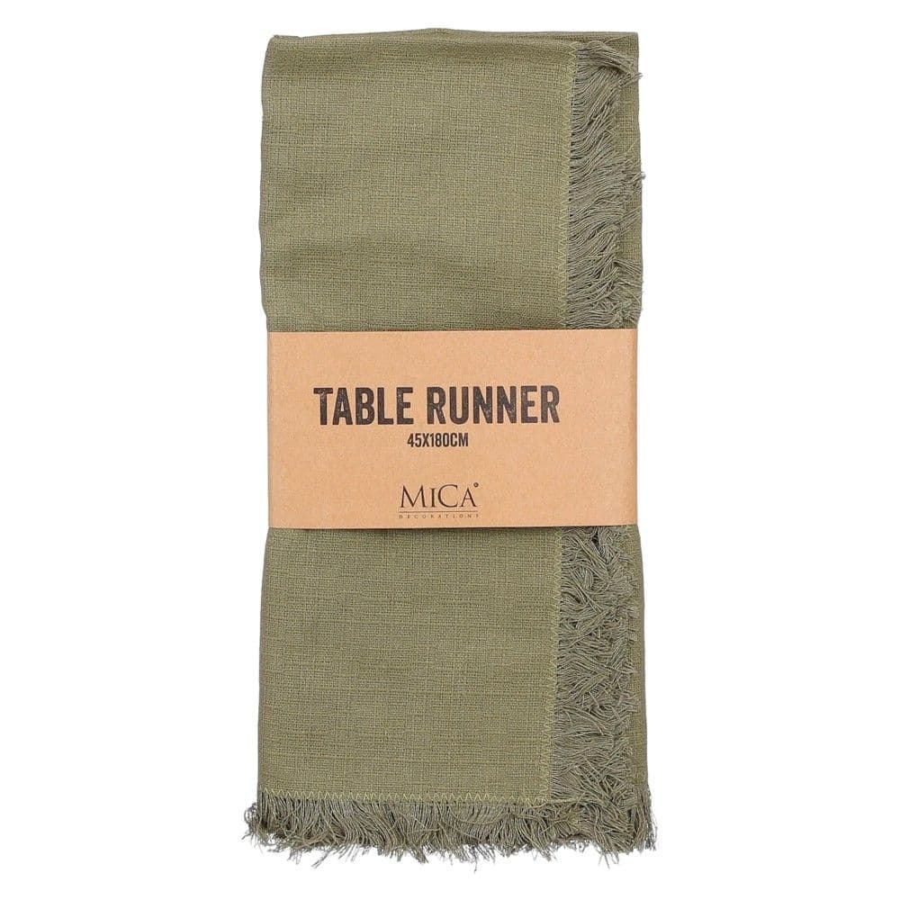 Mbulese tavoline runner, Mica, pambuk, jeshile, 45x180 cm, 1 cope