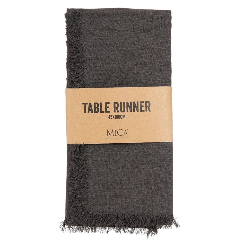 Mbulese tavoline runner, Mica, pambuk, gri, 180x45 cm, 1 cope