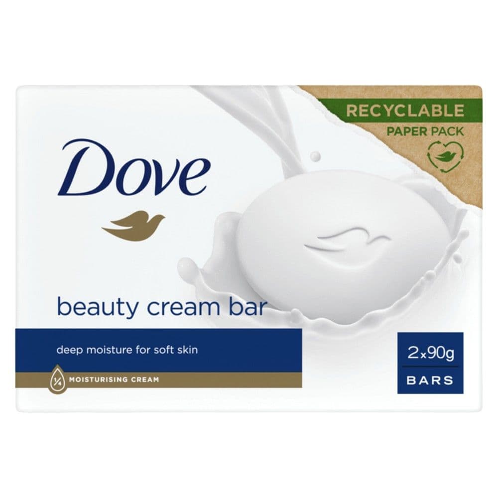 Sapun, Dove, beauty cream bar, recycable paper pack, 2x90 gr, 1 pako