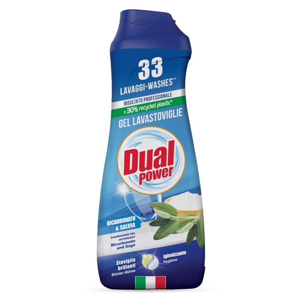 Detergjent per lavastovilje, Dual, gel, bikarbonat dhe sherebel, 660 ml, 1 cope