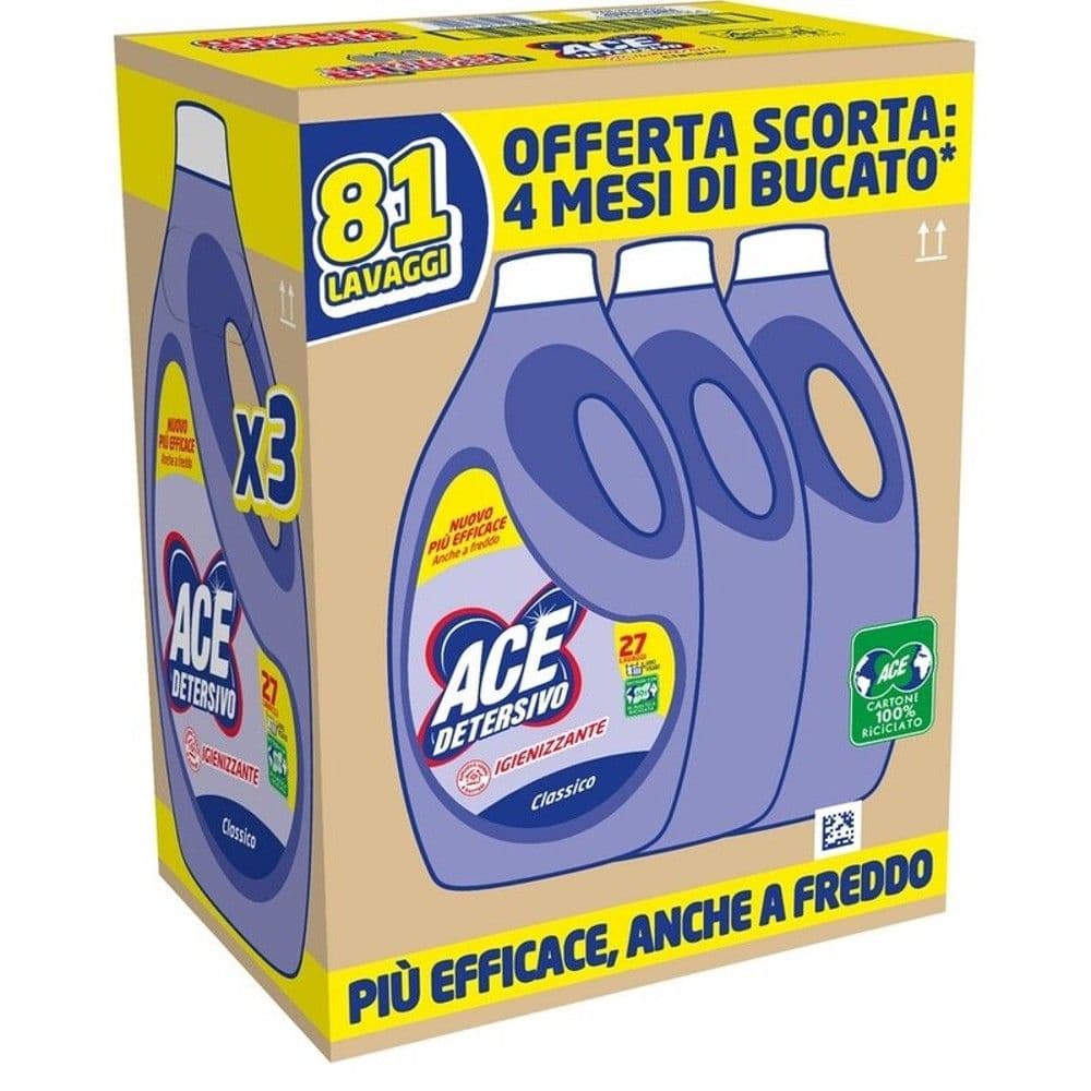 Detergjent, Ace, Classico, 3x27 larje, 1 pako