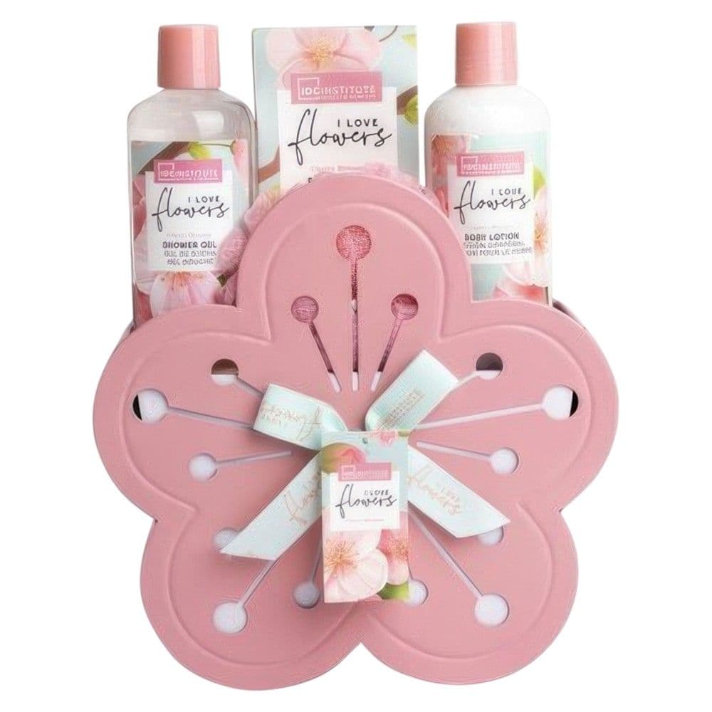 Set dushi, IDC, I love flower, 250 ml xhel dushi, 250 ml lotion trupi, 100 gr kripë dushi, rozë, 1 copë