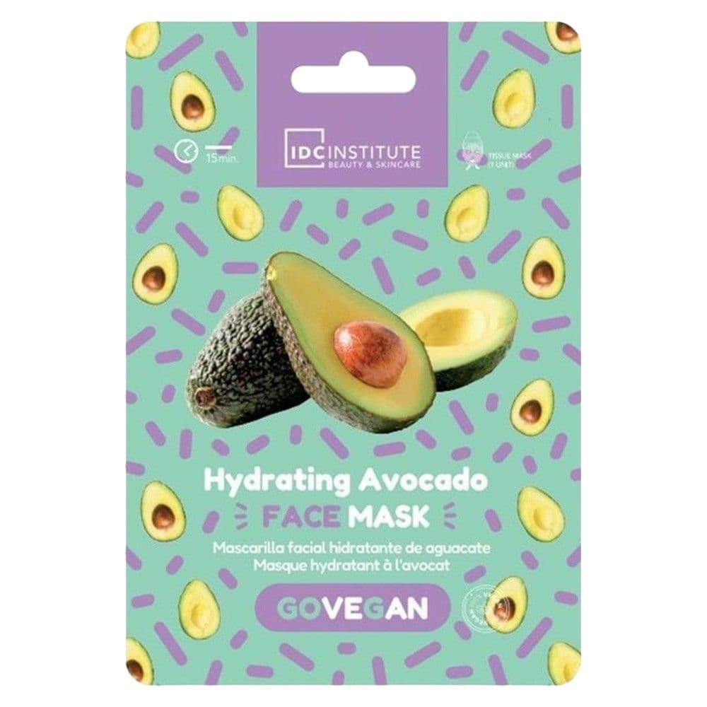 Maskë për fytyrën, IDC Institute, hidratuese, vegane, vaj avokado, 25 gr, 1 copë