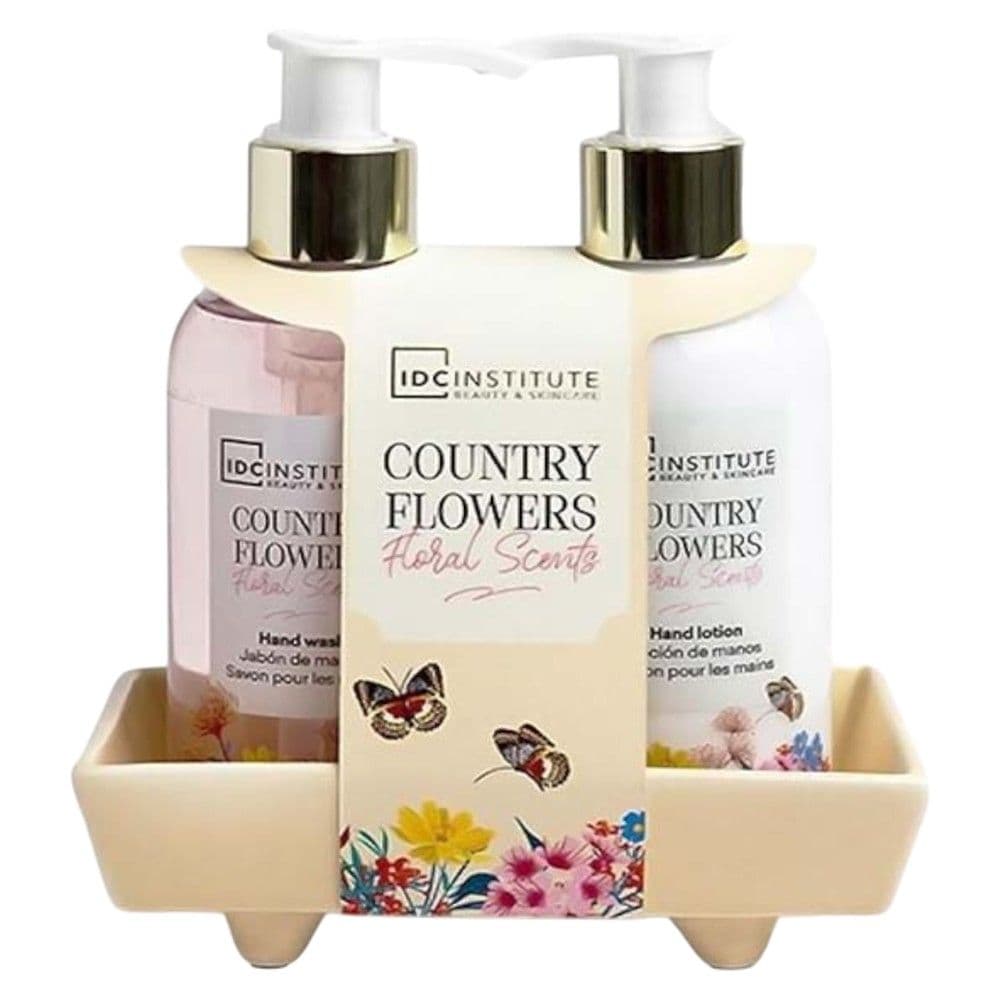 Sapunë likuid për duart, IDC Institute, Country Flowers, 200 ml xhel duarsh, 200 ml hand lotion and a soap dish, 1 pako