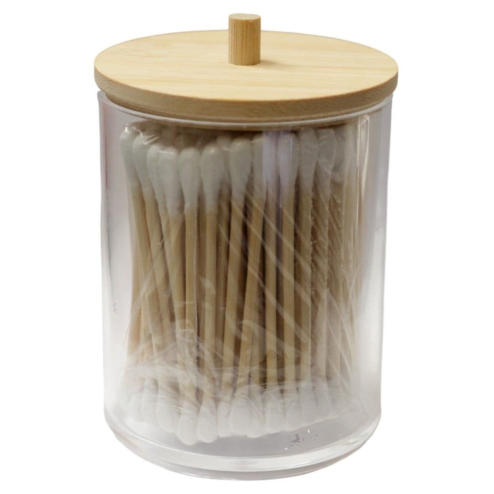 Kuti organizuese, Eleganza, plastike/bambu, transparente. 7x7x10.5 cm, 1 copë