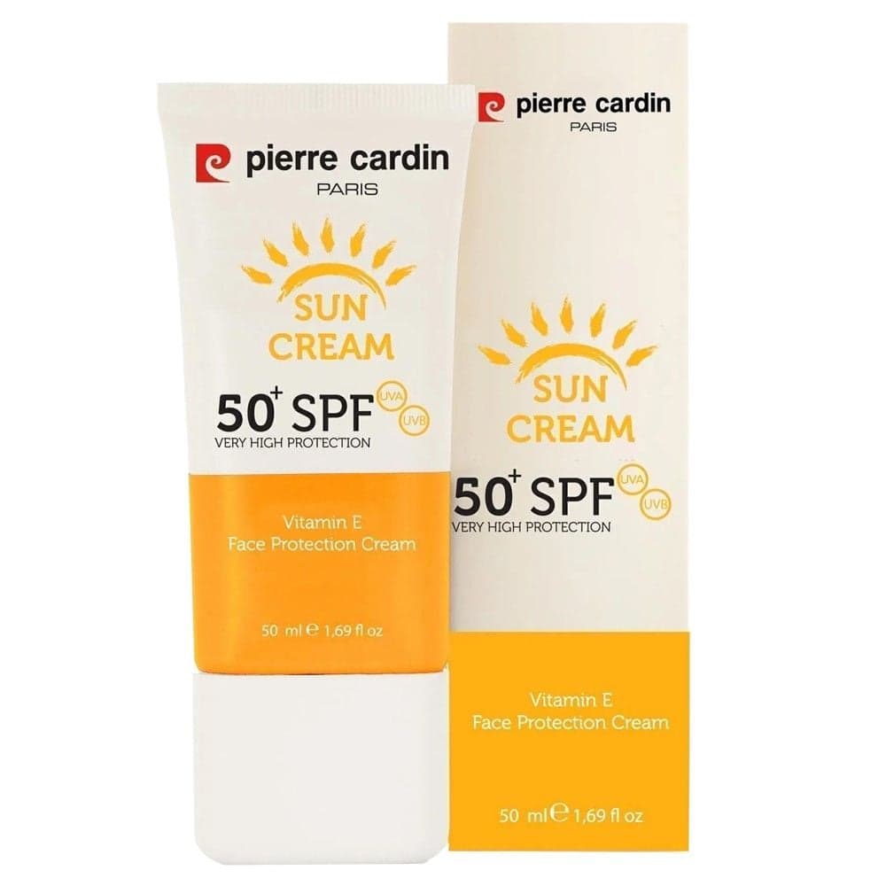 Krem mbrojtës ndaj diellit për fytyrën, Pierre Cardin, SPF 50+, Vit E, 50 ml, 1 copë