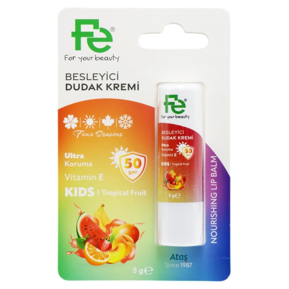 Balsam buzësh, Fe, Kids, four seasons, SPF50, Vit E, tropical fruits, 5 gr, 1 copë