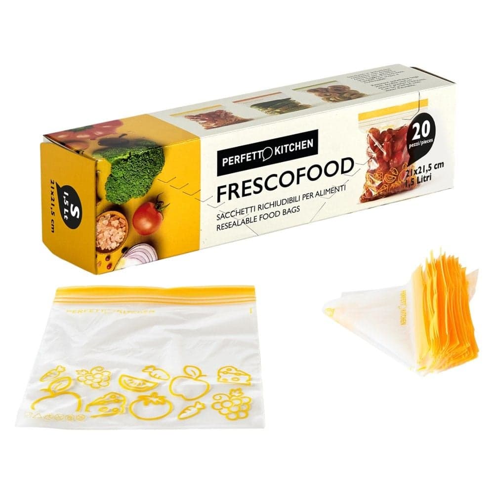 Qese për ruajtje ushqimesh, Perfetto Kitchen, 1.15 lt, 21x21.5 cm, 20 qese, 1 pako