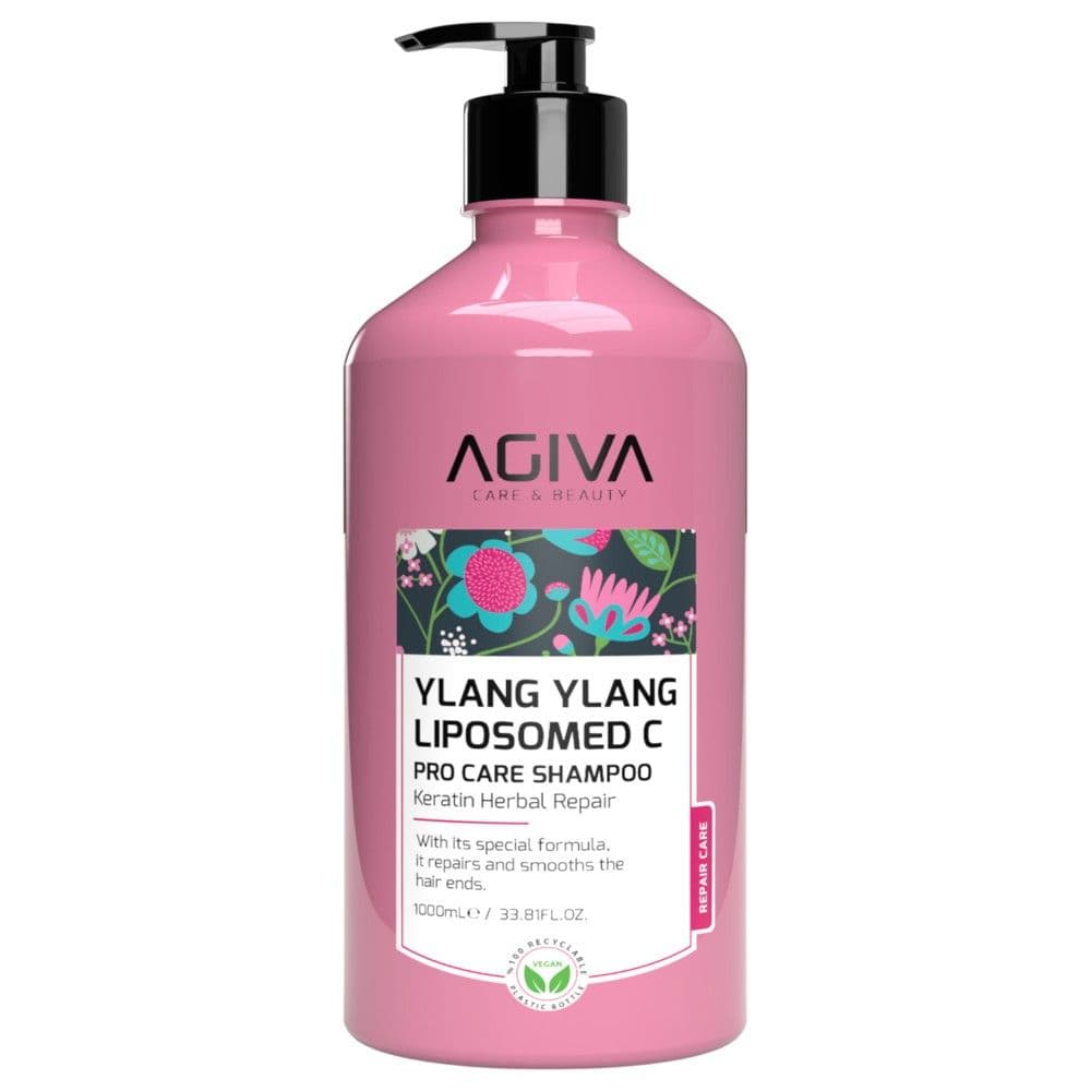 Shampo riparuese për flokët, Agiva, Ylang Ylang Lıpozom C, Pro Care, 1000 ml, 1 copë