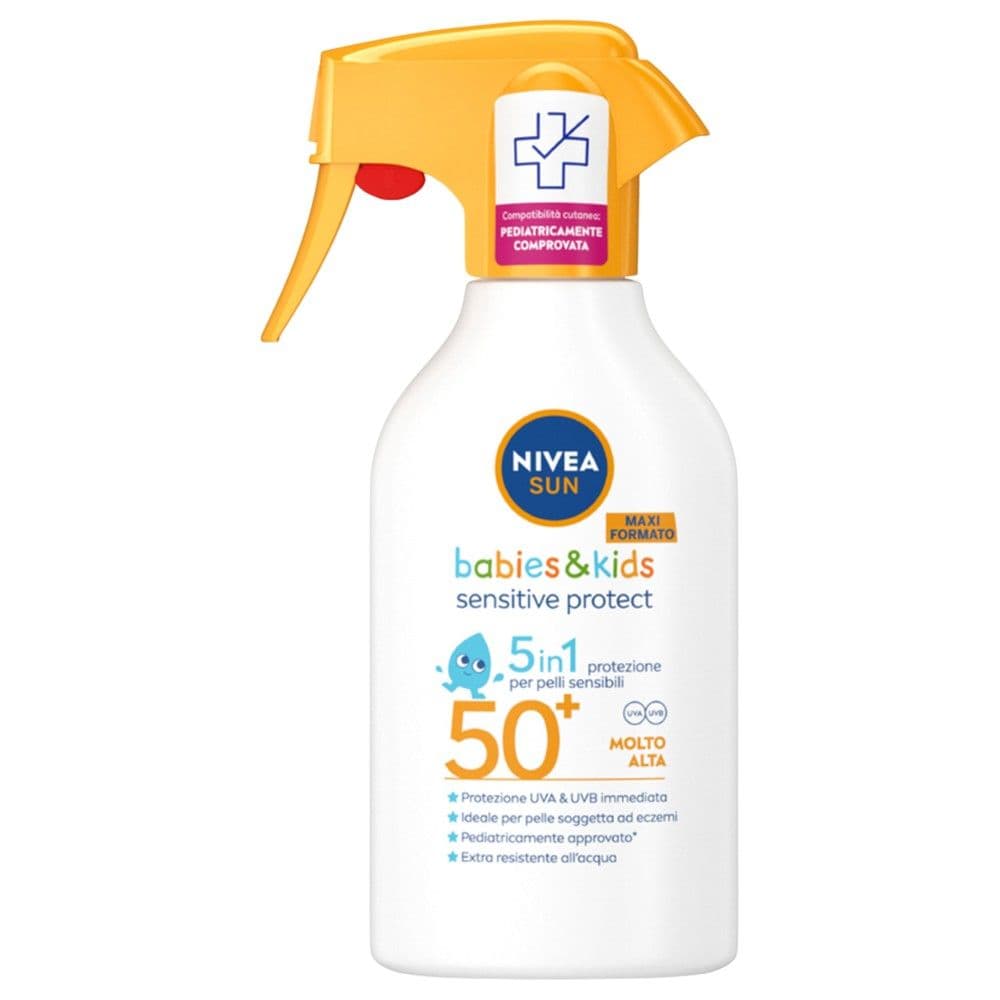 Mbrojtës nga dielli për fëmijë, Nivea, Sensitive protect, 5 në 1, SPF 50+, 270 ml, 1 copë