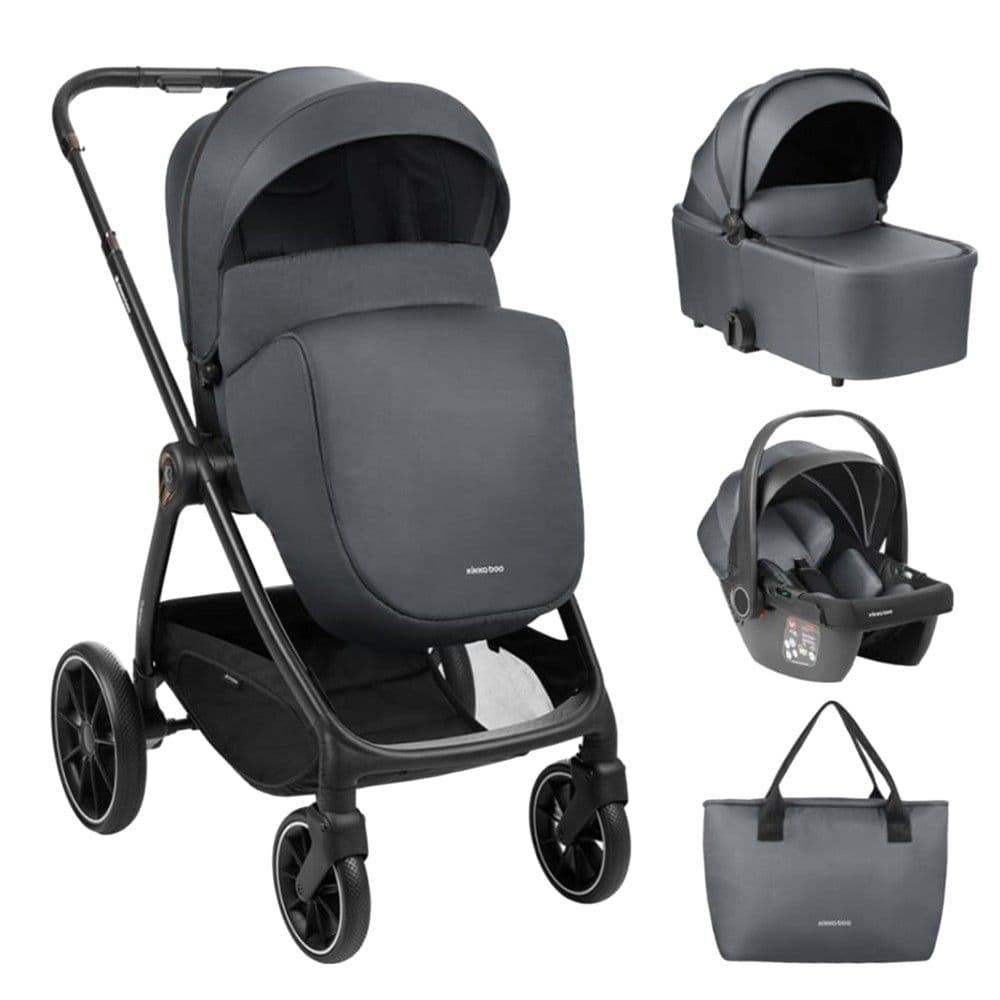Set karrocë për fëmijë, Kikka Boo, Modena, 3 në 1, gri e errët, 0-22 kg, 1 copë
