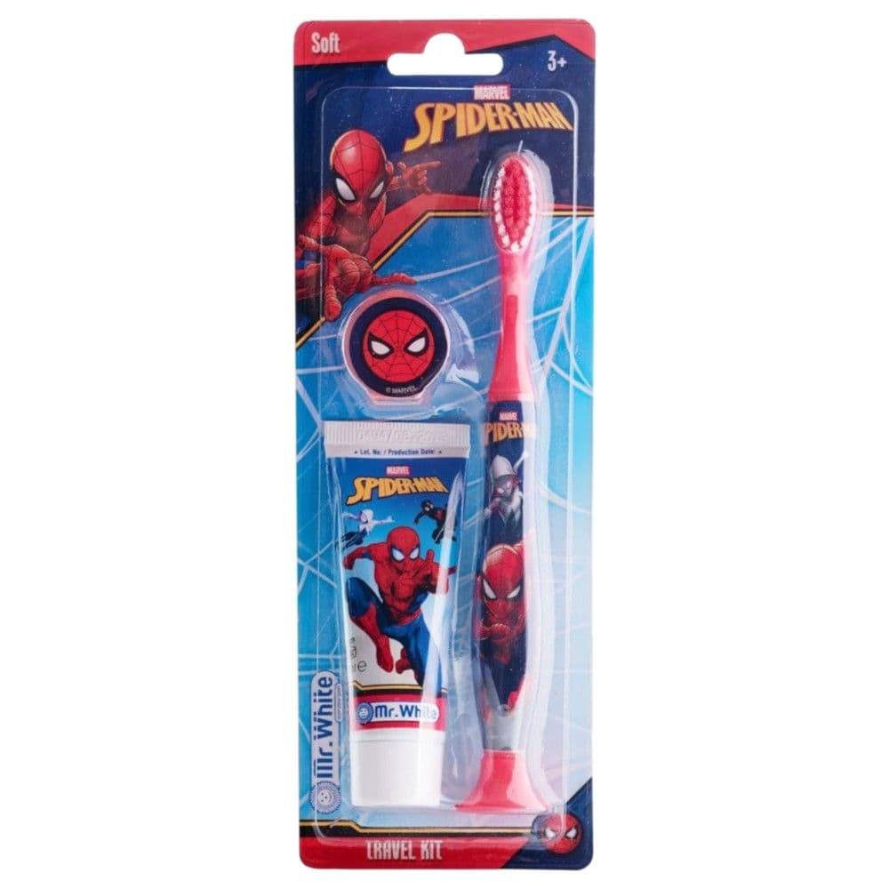 Set udhëtimi për fëmijë, Mr White, Spiderman, pastë dhëmbësh 25 ml + furcë, +3 vjec, 1 pako